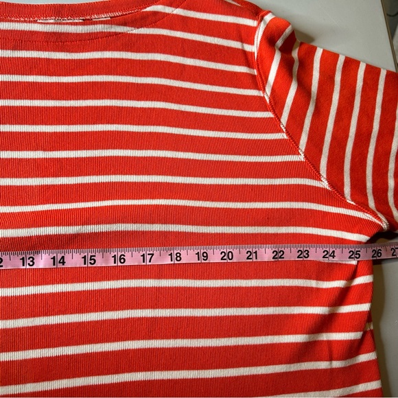 LL Bean Orange Striped Sweater, 100% cotton, Size 3X - Picture 6 of 7
